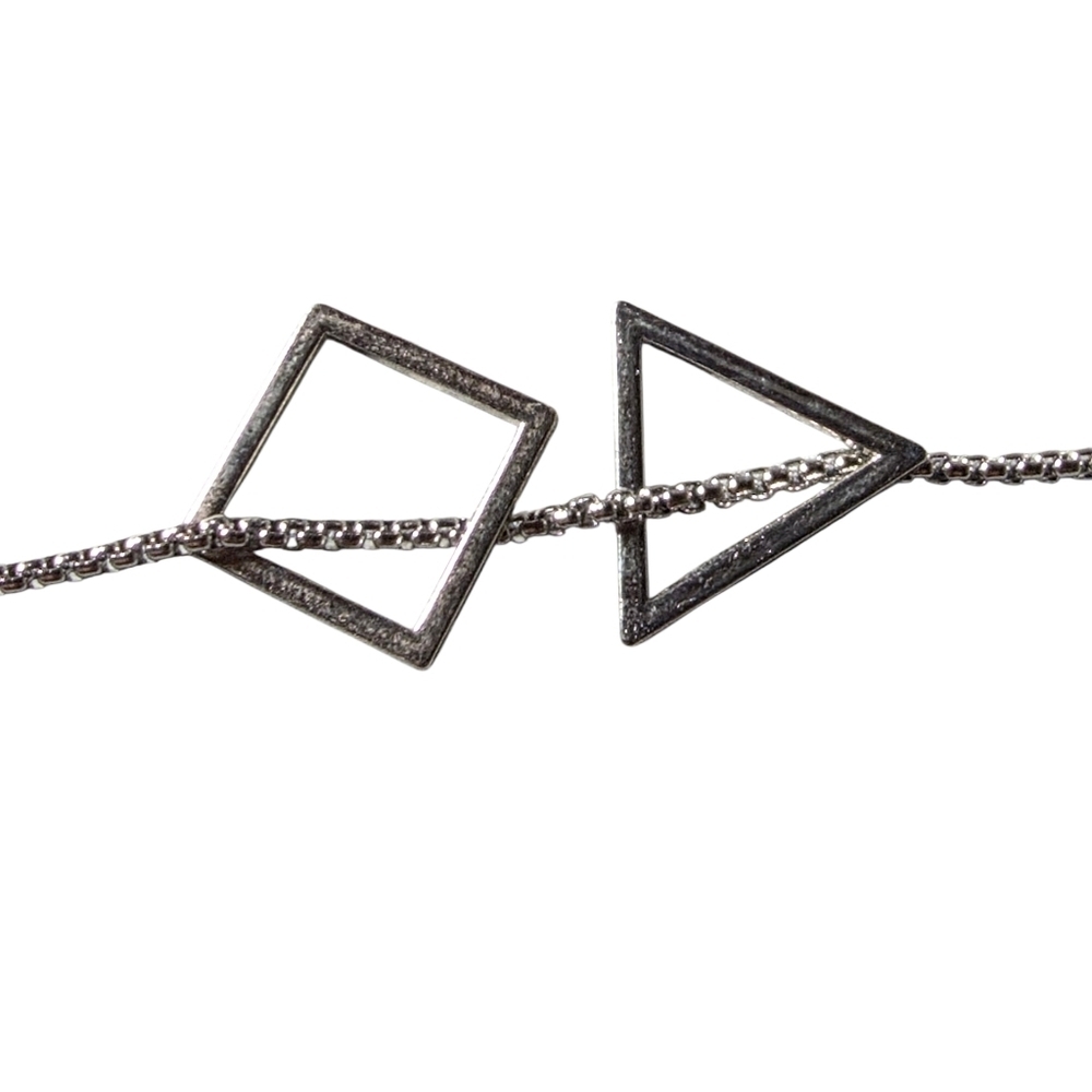 New Stainless Steel Geometric Pendant Necklace Triangle/square - Picture 4 of 5